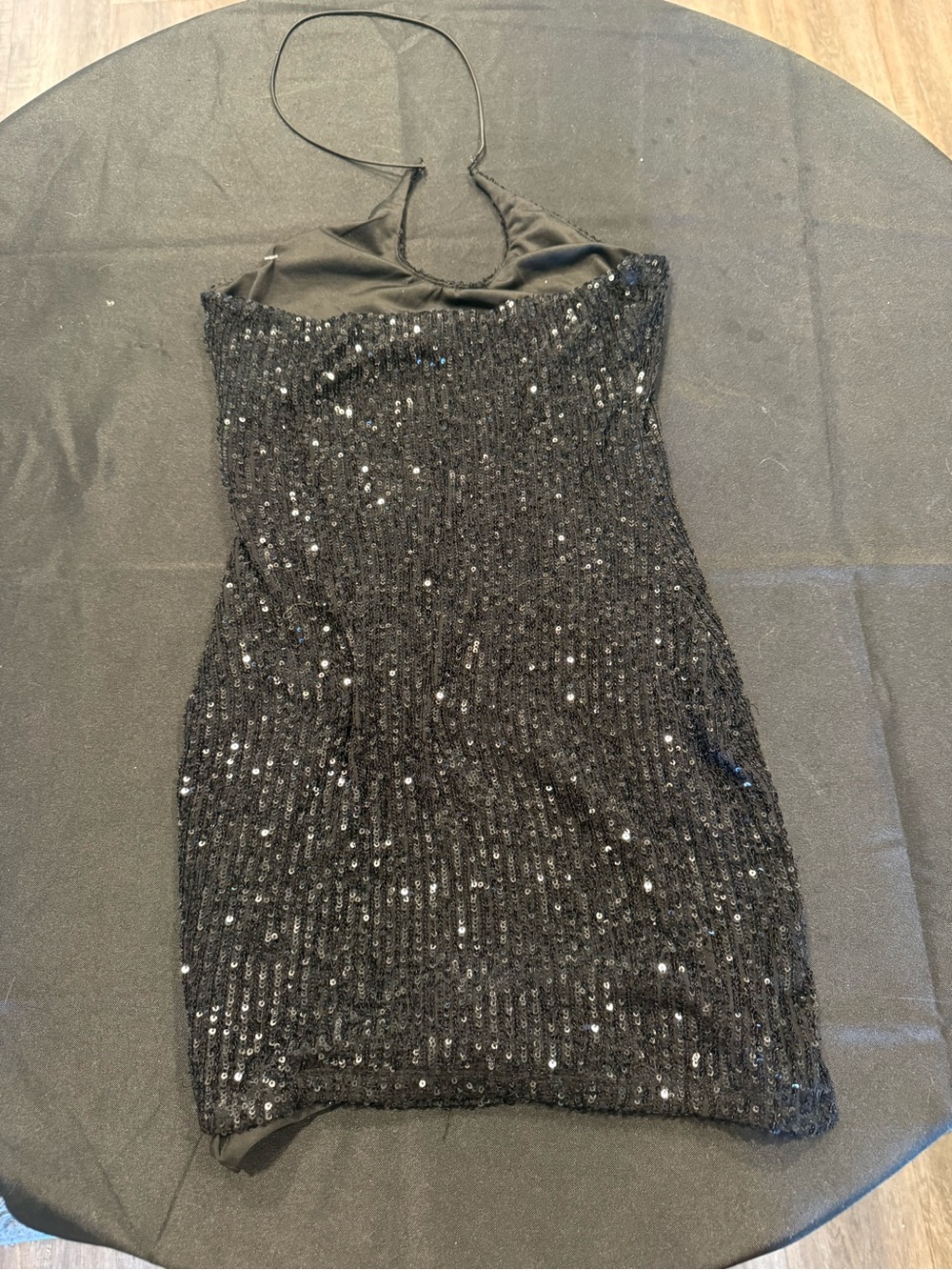Fashion Nova Black Sequin Halter Mini Dress - Picture 2 of 5